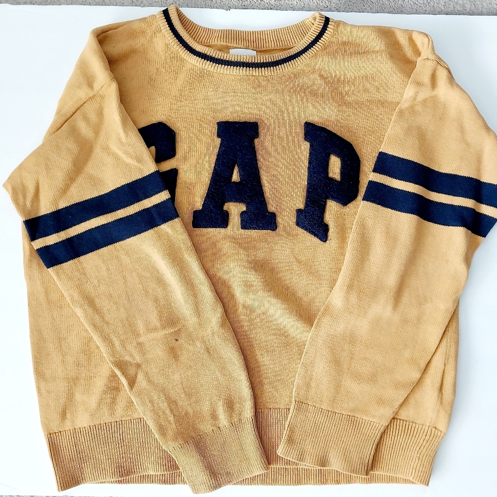 GAP Kids Yellow Sweater with Navy Details 100% Cotton
